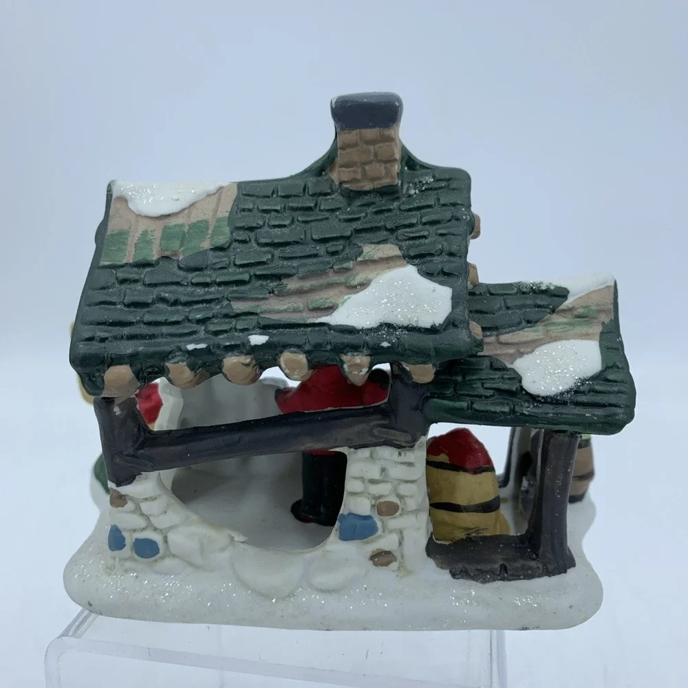 Vintage 2001 Cobblestone Corner Christmas‎ Village Apple Farm Stand Dollar Tree